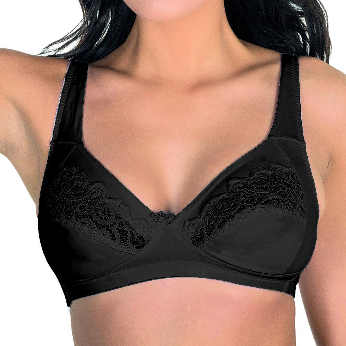 Reggiseno Aris Lucia in Microfibra Inserti in Pizzo Senza Ferretto Coppa C